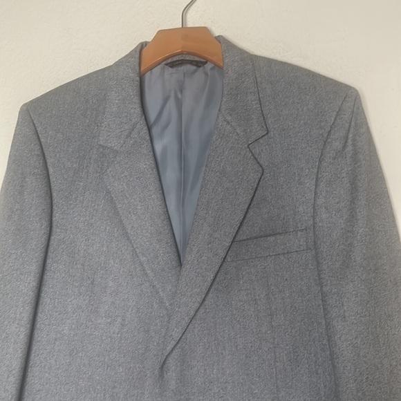 VTG Australia 100% Wool Eagles Clothes Two Button Blazer Chevron Gray Large - Picture 5 of 13